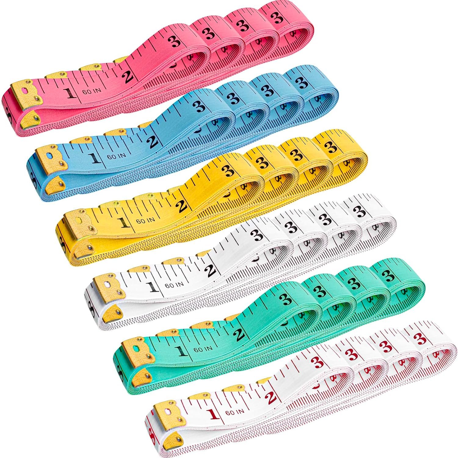 LOUHUA Tape Measures 24 Pack, Soft Measuring Tape Bulk for Body Sewing Tailor Cloth, Flexible Fabric Tape Measure for Body Measurements, Double Scale 150cm/60inch Waist Measuring Tape