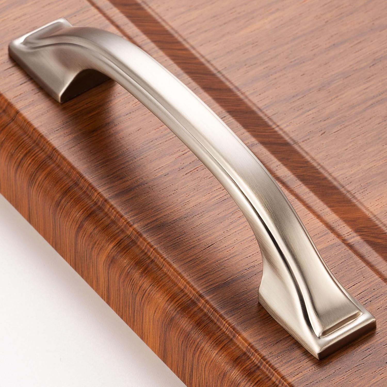 Brushed Nickel Cabinet Pulls 3 Inch Silver Drawer Pull 10 Pack 8222 | Satin Nickel Kitchen Cabinet Handles, Screws Included, Easy Install, Solid Arch Cabinet Hardware, for Dresser Bathroom Vanity