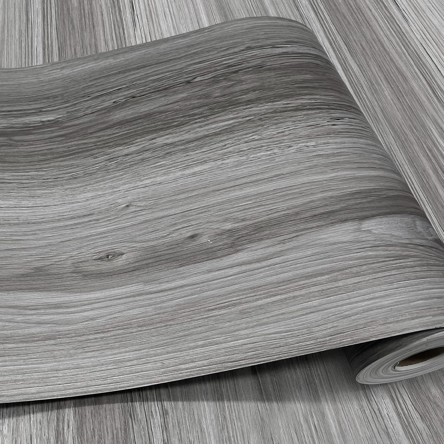 Woodgrain Vinyl Floor Roll, 11.8″ x 118″, Quick‑Apply Peel & Stick | Non‑slip texture, Good for renters and DIY users, Soft wood‑look finish, Works on many surfaces, Easy to cut, Waterproof