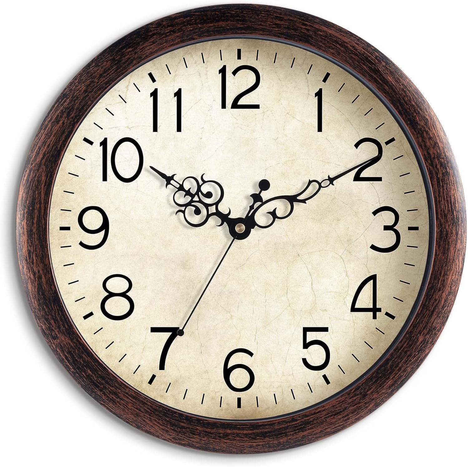 KECYET Wall Clock Vintage Battery Operated Quartz Silent 8″ for Kitchen | Living Room Retro Rustic Kitchen Bathroom Home Office small Bronze