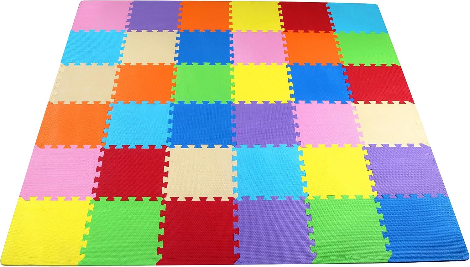 BalanceFrom Foam Floor Tiles for Kids – Non-Toxic Comfortable Baby Play Mat and Interlocking Foam Tiles for Crawling & Development, Soft Play Mat for Babies, 36 Tiles Cover 36 Sq ft