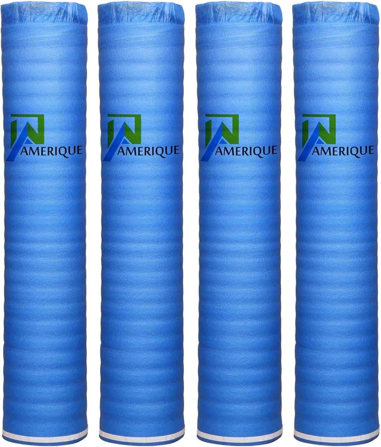 AMERIQUE 800SQFT 4TH Generation Blue 1.5MM Thick Flooring Underlayment Padding 3-in-1 Heavy Duty Foam with Tape & Vapor Barrier