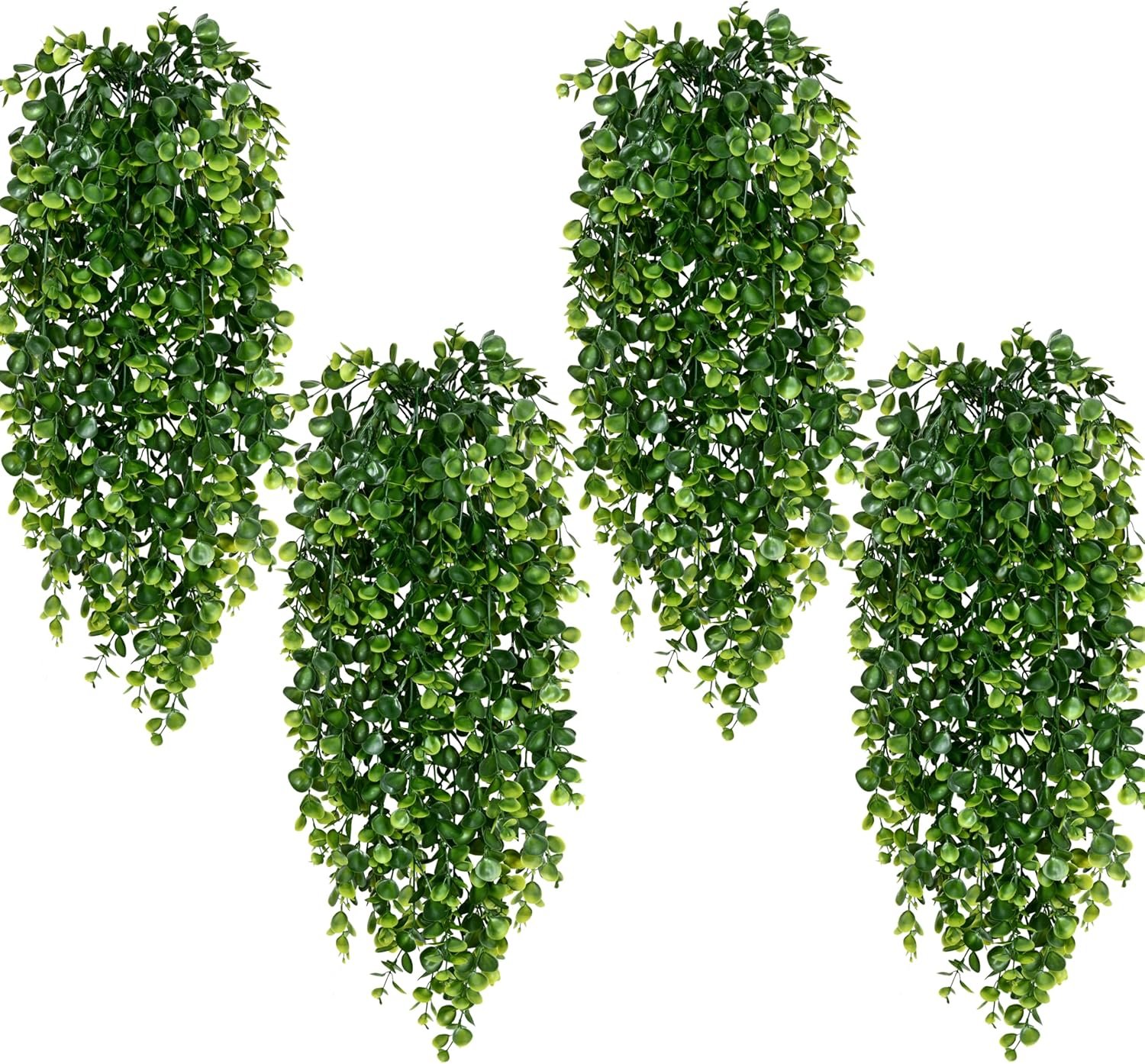 4Pcs Fake Hanging Plants 2.7FT Fake Plants Fake Vines Greenery | UV Resistant Faux Outdoor Plants Ivy Vines for Modern Boho Patio Outdoor Indoor Party Wall Porch Gazebo Aesthetic Decor