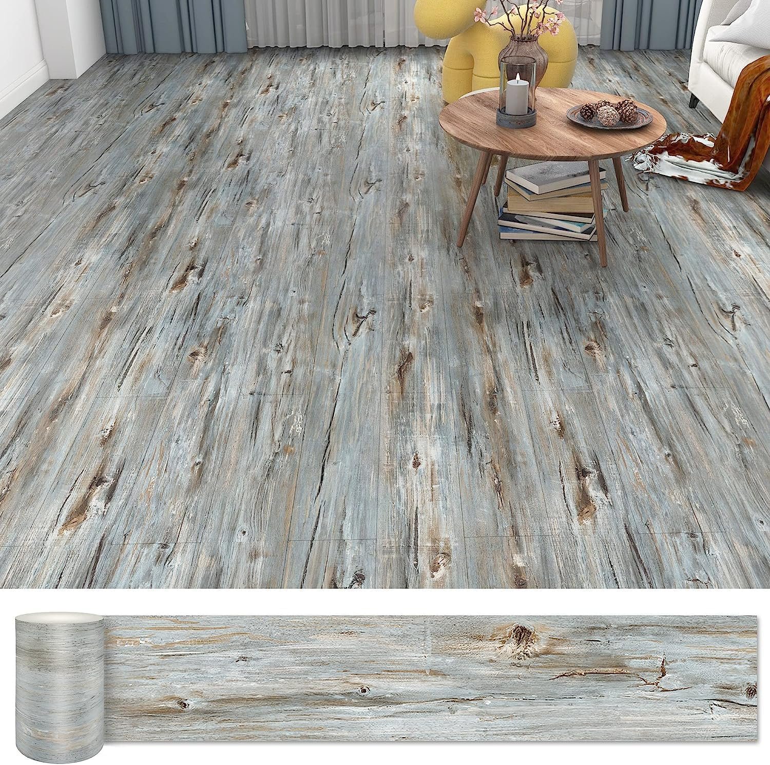 Lareko Peel and Stick Floor Tile, Waterproof Vinyl Plank Flooring | 36-Pack 54 Sq.Ft, Self-Adhesive Laminate Vinyl Tiles,Realistic Wood Grain for DIY Bathroom, Laundry Room & Rental Upgrades