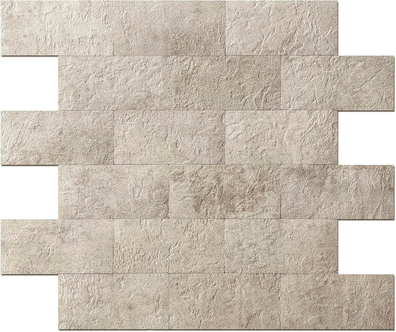 Art3d Peel and Stick Backsplash, Stick on Wall Tile, 10-Pack, Stone Beige | PVC, Self Adhesive, Splash Resistant, Multi-Surface Compatibility, Ideal for Kitchens, Fireplaces, Stair Areas