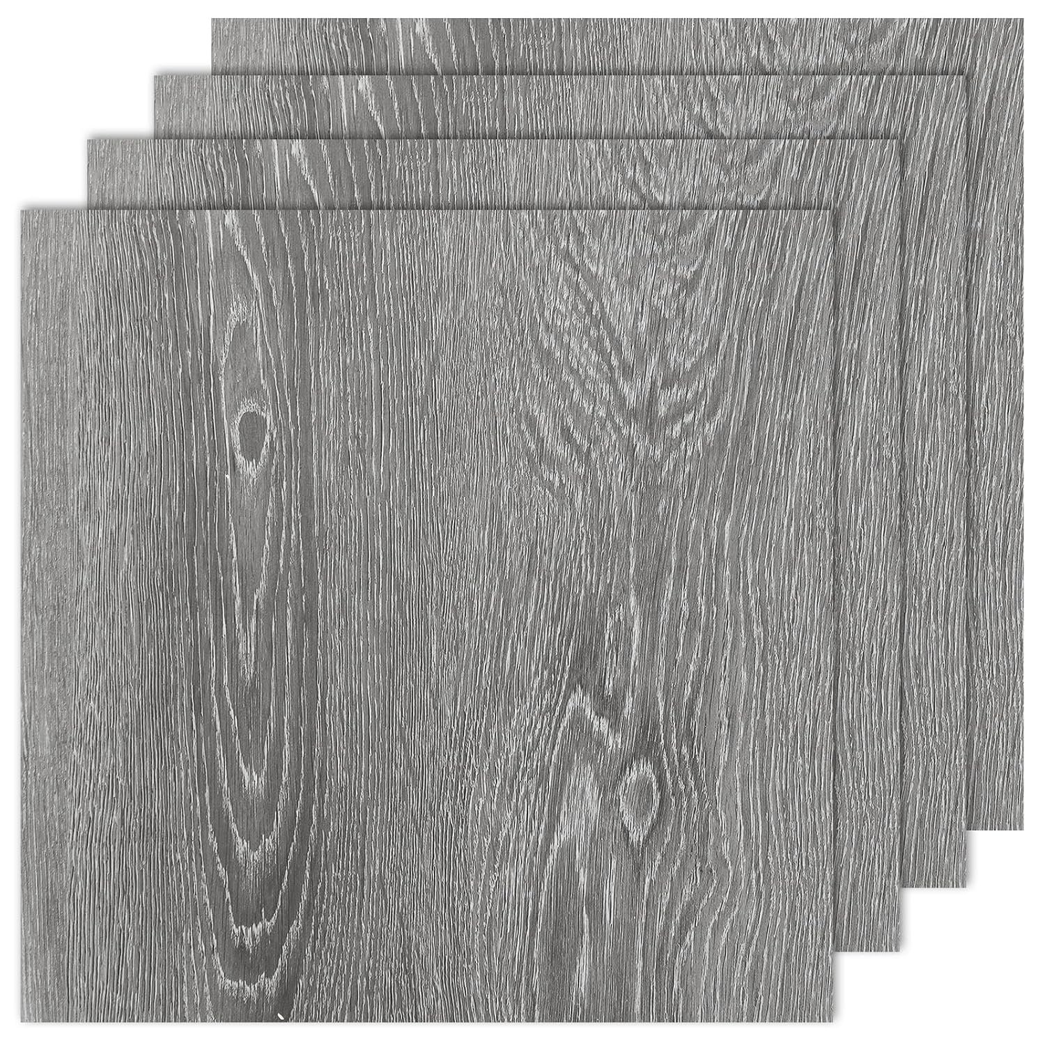 40 Sheet Vinyl Flooring 12 x 12 Peel and Stick Floor Tile Waterproof Clearance Vinyl Floor Tiles Wood Grey Self Adhesive Floor Tiles Sticky Laminate Flooring for Bathroom Kitchen Basement RV