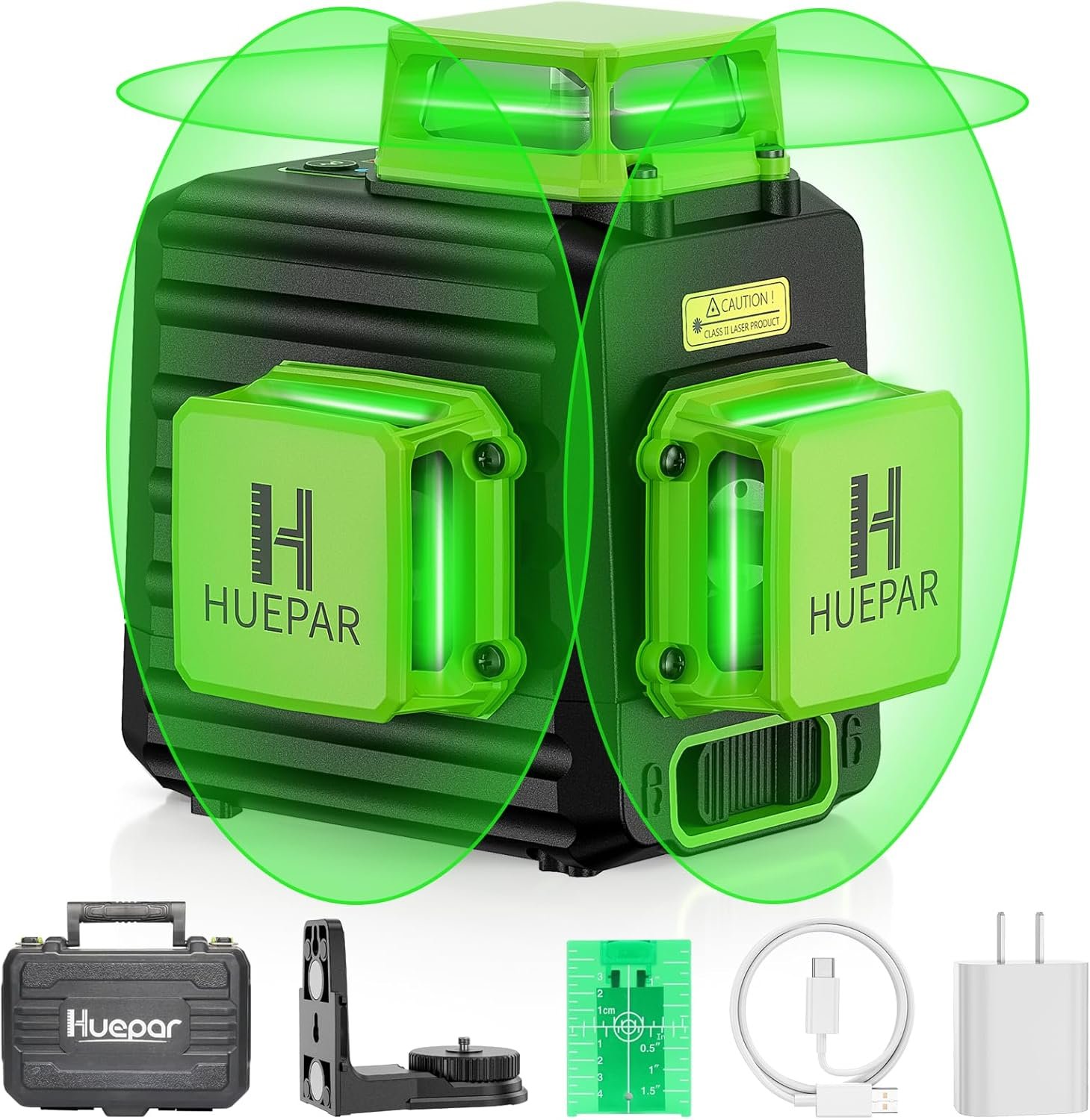 HUEPAR Laser Level 360 Self Leveling, 3×360° Best Green Line Laser Leveler
