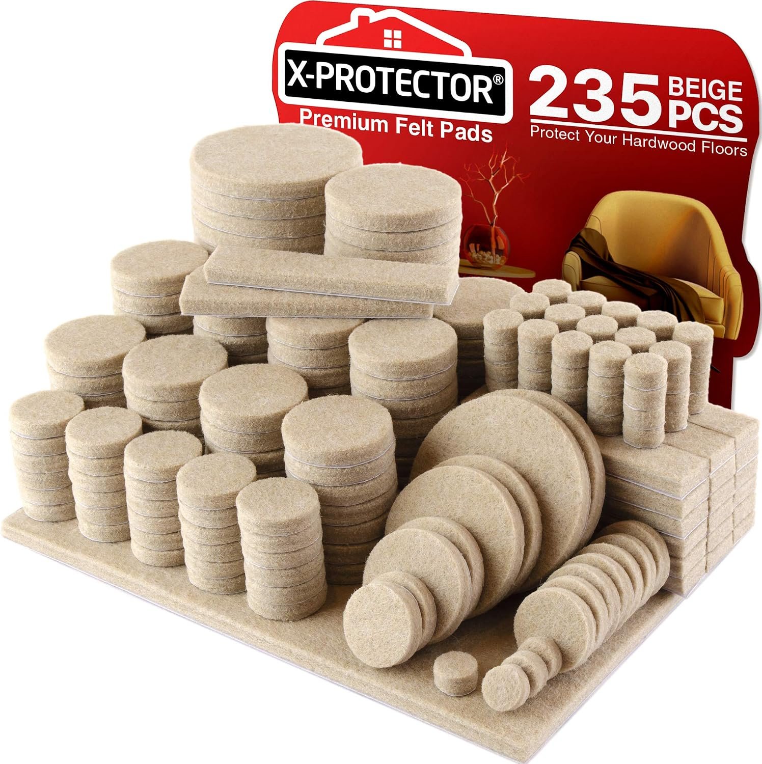 Felt Furniture Pads X-PROTECTOR 235 PCS Premium Furniture Pads – Felt Pads